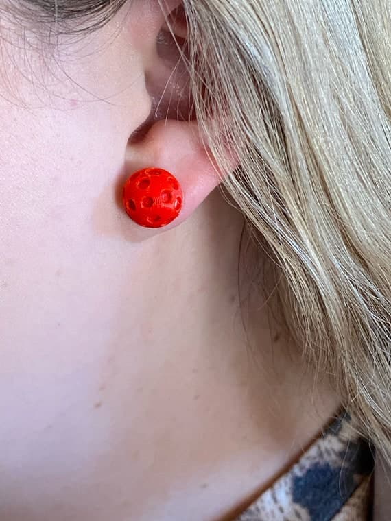 3D Printed Pickleball Earring Studs